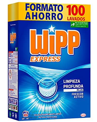 Wipp Express Detergente Polvo Azul para lavadora 100 Lavados