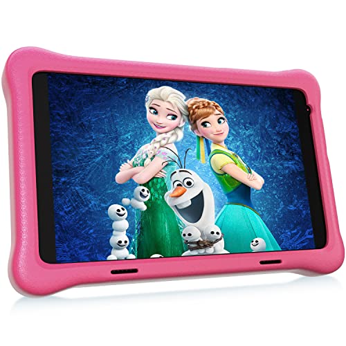Hyjoy Tablet para Niños, 8 Pulgadas Android 10.0 Tablet Infantil, 2GB RAM 32GB ROM, Quad Core, FHD 1920×1200 IPS, KIDOZ Preinstalado, WiFi, Bluetooth, Cámara Dual Tablet PC Juegos Educativos (Pink)