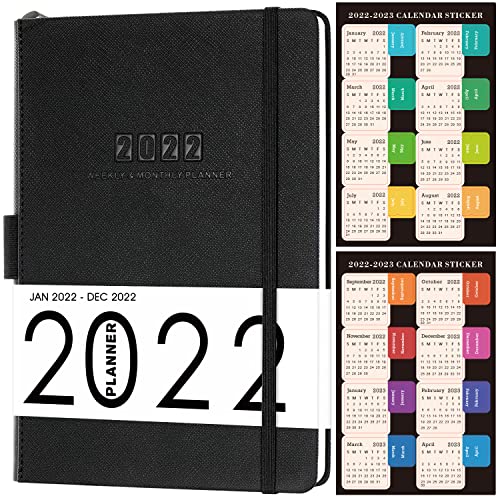 Artfan Agenda 2022, Agenda de enero a diciembre de 2022, con tapas de piel y papeles gruesos, bolsillo interior y 88 páginas para notas, 15x21x2 cm (A5)