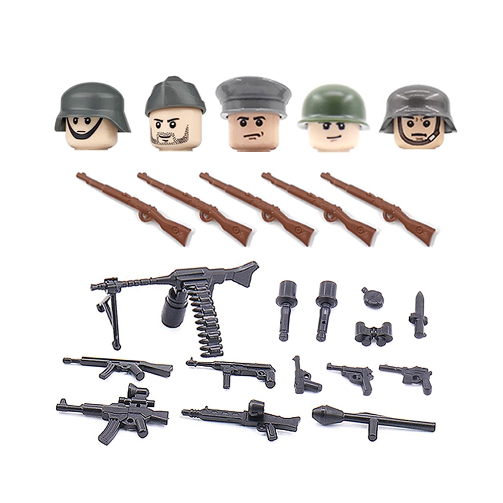 Bloques de construcción de soldado de infantería de la 2. ª Guerra Mundial para niños, juguete de ladrillos para armar arma del Ejército de los EE. UU., Arma de juguete, regalo para niños