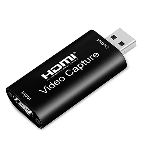 Capturadora De Video,HDMI a USB 2.0 Vídeo Game Capture 1080P 60FPS, Yummici Transmisión en Vivo de Transmisión de Vídeo para Juegos, Transmisión, Enseñanza, Videoconferencia