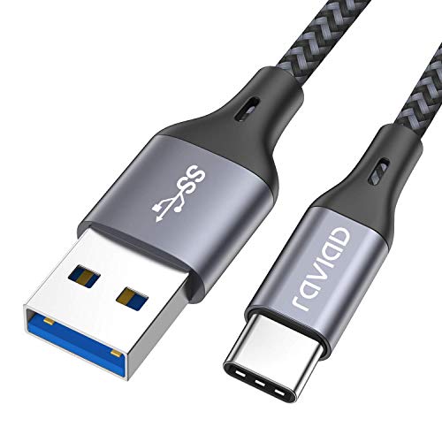 RAVIAD Cable USB Tipo C, Cable USB C a USB 3.0 Cable Tipo C Carga Rápida y Sincronización Compatible con Galaxy S10/S9/S8/Note 10, Huawei P30/P20, Mi A1/Mi A2 y más – 2M, Gris