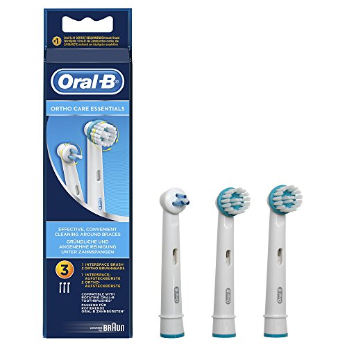 Oral-B Ortho Care Recambios Cepillo de Dientes Eléctrico, Pack de 3 Cabezales – Originales