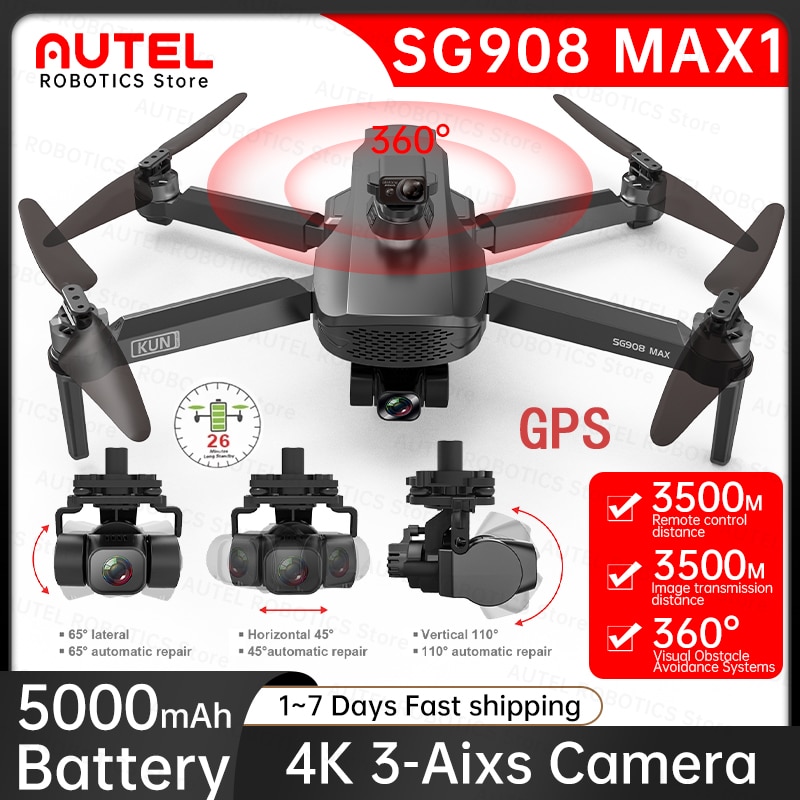 Dron cuadricóptero SG908 MAX / SG908 Pro con 3 ejes, cámara 4K, 5G, WiFi, 3KM, GPS, 3 ejes, evitación de obstáculos