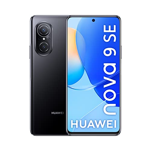 HUAWEI Nova 9 SE Smartphone con Pantalla de 6.78 HUAWEI FullView Display, fotografía de 108 MP de Alta Resolución, Carga rápida de 66W HUAWEI Supercharge, Marcos ultrafinos de 1.05 mm, Negro
