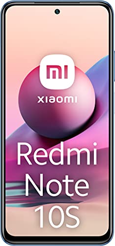Xiaomi Redmi Note 10S Smartphone RAM 6GB ROM 64GB 6.43” AMOLED DotDisplay 64MP Cámara Carga rápida de 33 W MediaTek Helio G95 3.5mm Headphone Jack 5000mAh (typ) Batería Azul [Versión ES/PT]