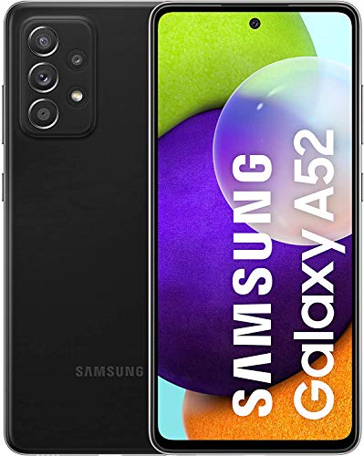 Samsung Smartphone Galaxy A52 con Pantalla Infinity-O FHD+ de 6,5 Pulgadas, 6 GB de RAM y 128 GB de Memoria Interna Ampliable, Batería de 4500 mAh y Carga Superrápida Negro (ES Versión)