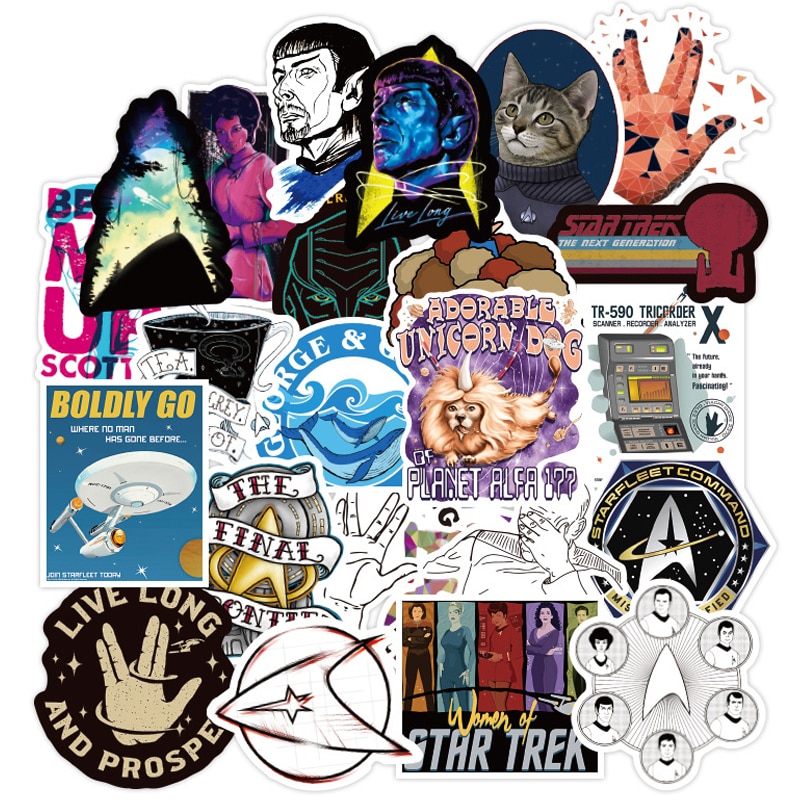 Pegatinas de dibujos animados de Star Trek Space para equipaje, coche, Guaitar, monopatín, teléfono, ordenador portátil, pegatinas F4, 70 Uds.