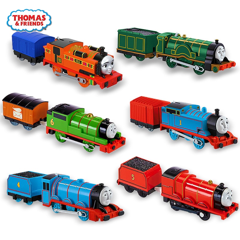 Juguetes eléctricos originales de Thomas y Friends para niños, modelo de Metal de Motor de trenes maestros, Material de batería, 1:43