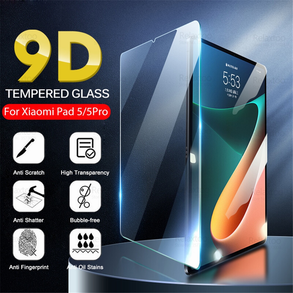 Protector de pantalla de vidrio templado 9D para Xiaomi Pad 5 Pro, película protectora para tableta, 11 pulgadas