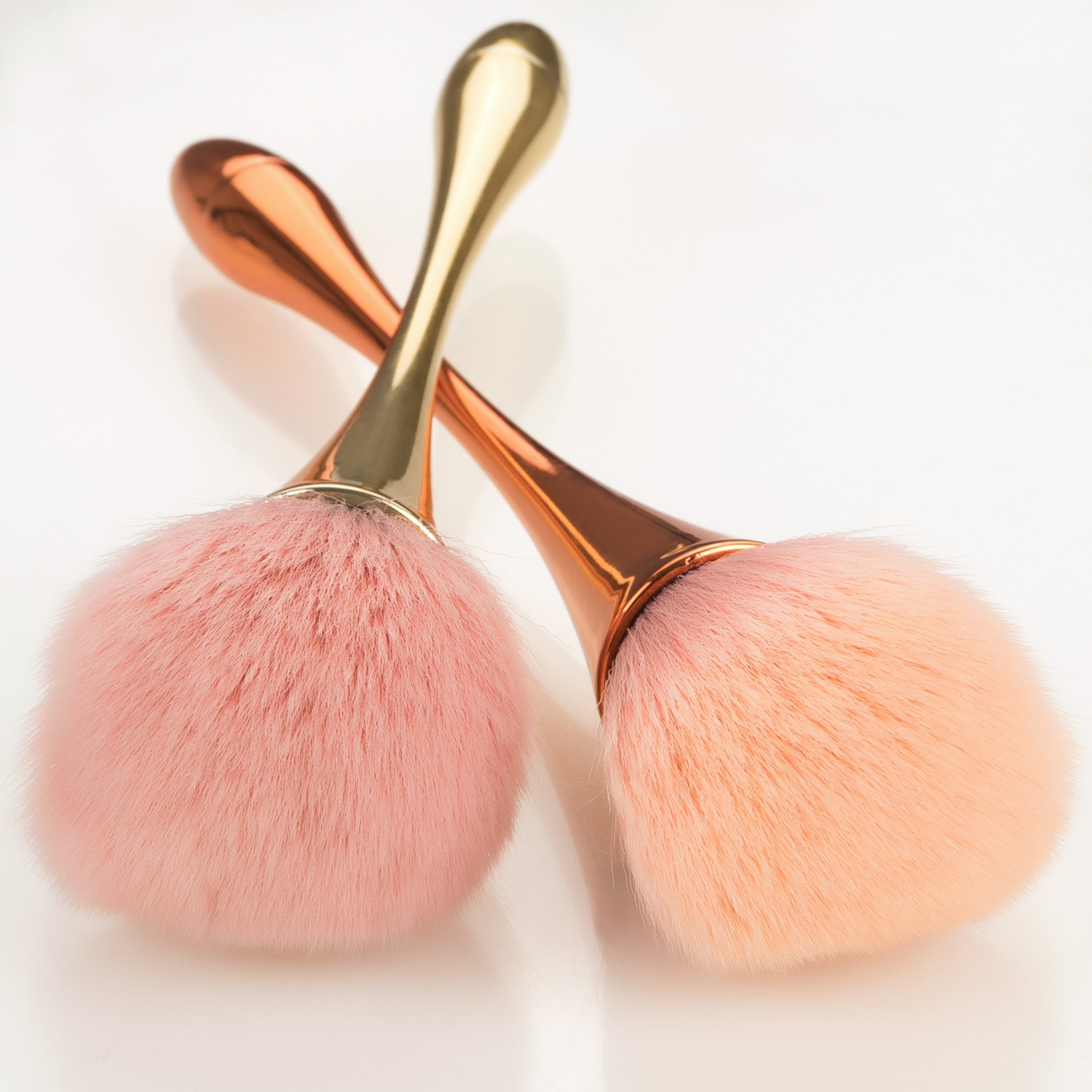 Brocha de maquillaje profesional, brocha de colorete en polvo de oro rosa, gran cosmética para la cara, herramienta de maquillaje