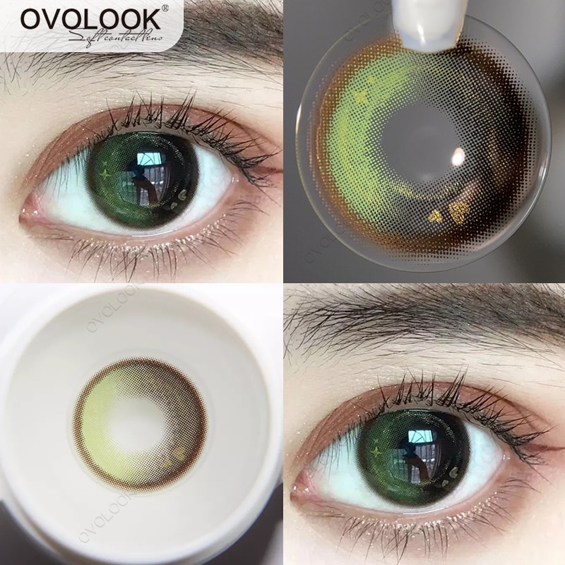 Lentillas de colores naturales para corrección de la visión, lentes de contacto graduadas, de cuento de hadas, 2 pares, OVOLOOK-1