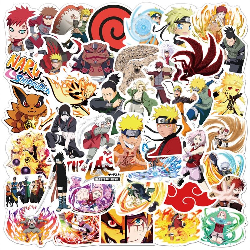 Pegatina de grafiti de Naruto Ninja, Anime de pegatina de 10/30/50 piezas, para equipaje, coche, ordenador, taza de agua, monopatín móvil, guitarra, juguete al por mayor