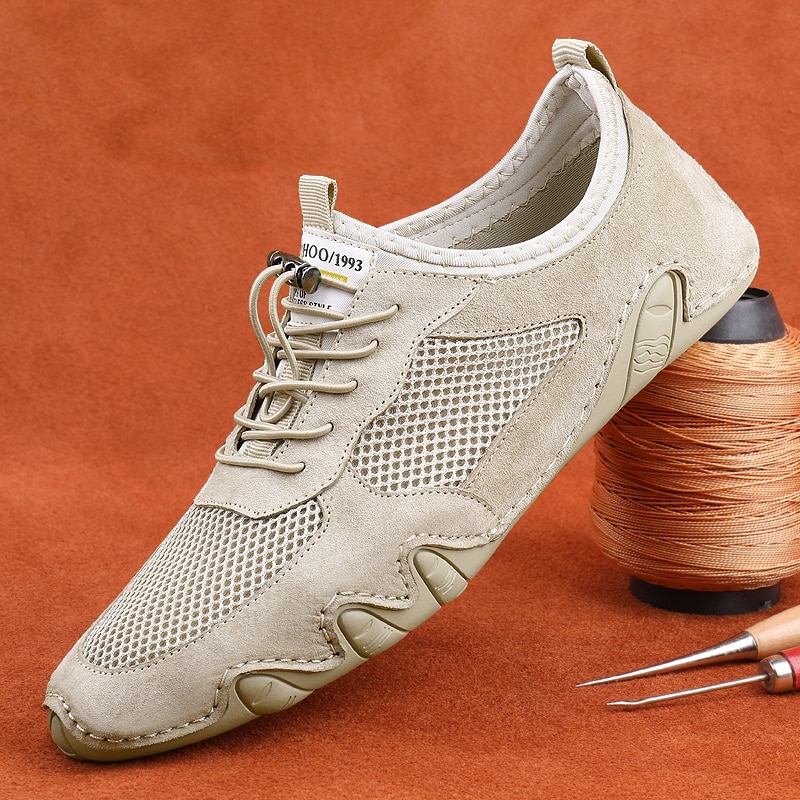 Zapatillas deportivas de exterior para hombre, zapatos planos de Trekking a la moda, sin cordones, de diseñador, para caminar y escalar