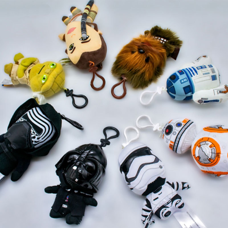 Juguetes de peluche originales de Star Wars Para Niños, llavero de peluche de mandaloriano, Yoda, Caballero Jedi, Chewbacca, lindo, regalo