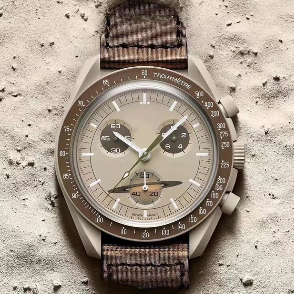 Reloj de cuarzo deportivo multifuncional para hombre y mujer, cronógrafo de cerámica, resistente al agua, con Luna, 2022