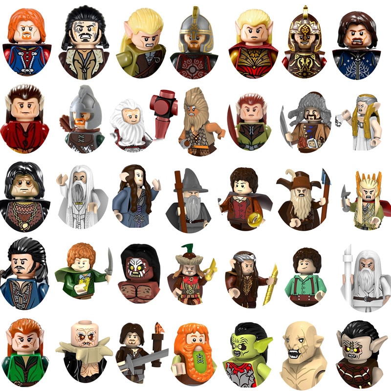 Figuras de acción de Mini Lord Rings para niños, elfos, orcas, ejército, gandalucía, enana, caballero, Juego de tronos, bloques de construcción, juguetes para niños, regalo