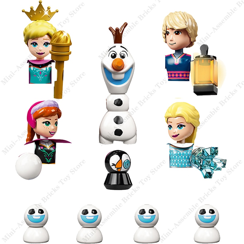 Bloques de construcción de Frozen para niños, Mini figuras de acción de la serie Frozen, Compatible con la princesa Olaf, Elsa, Anna, dibujos animados, 66006
