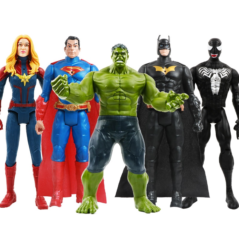 Figuras de acción de los vengadores de Marvel, Venom, Spiderman, Thanos, Hulk, Iron Man, Thor, Lobezno, regalos de cumpleaños para niños, 12 ”/30cm