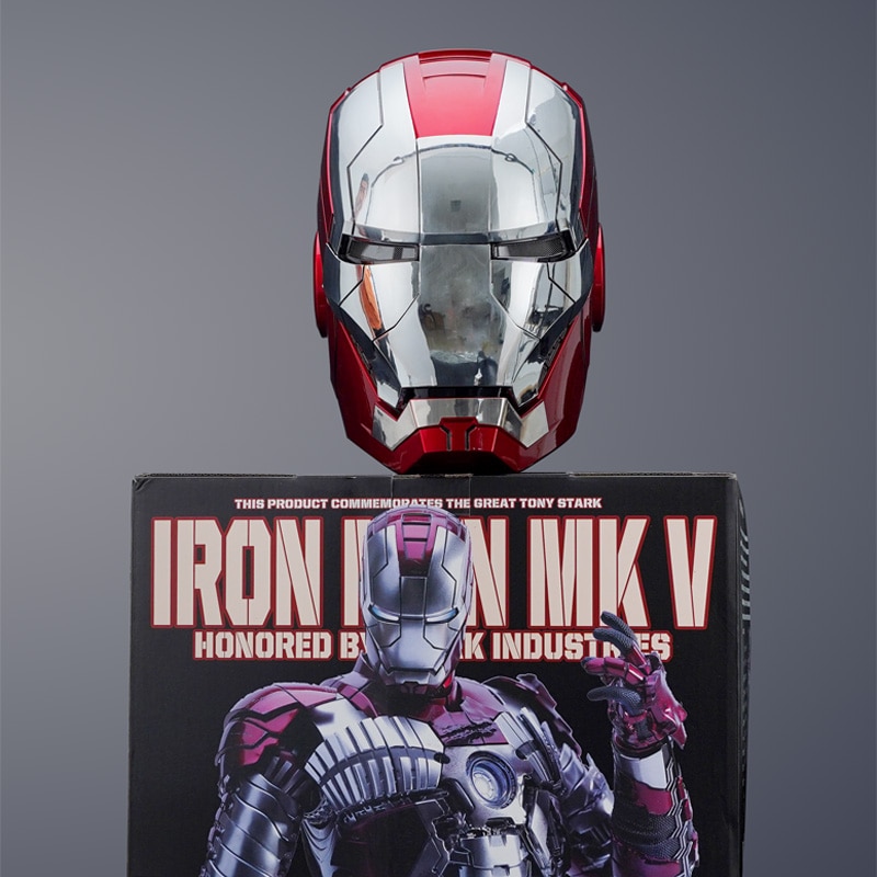 Marvel-Casco eléctrico Iron Man Mk5, accesorio con apertura y cierre, Control de voz, ojos, modelo, juguete para adultos, regalo, 1:1, 2022