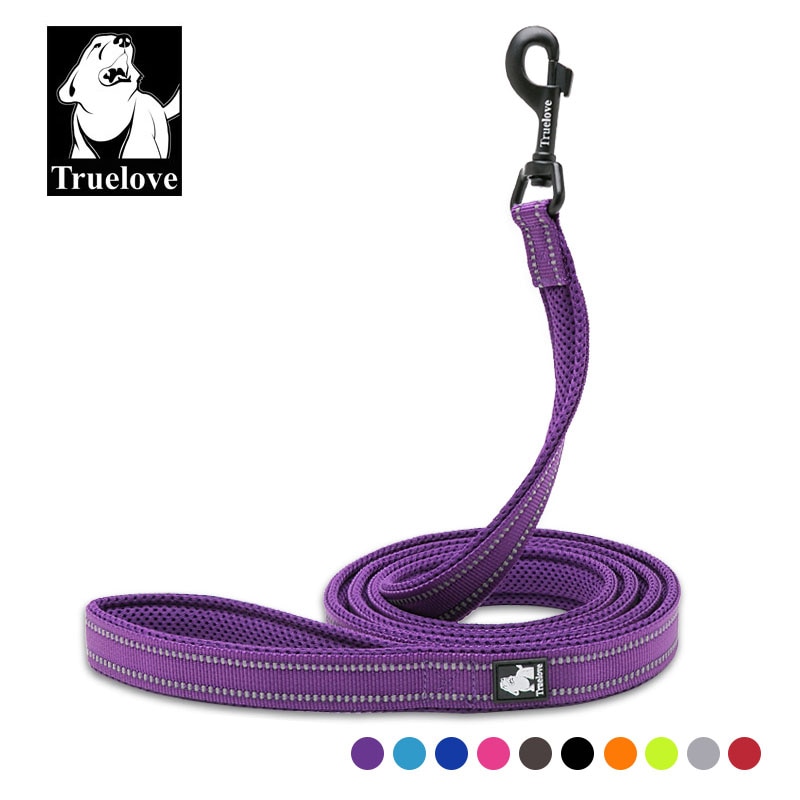 Truelove-Correa de nailon para Perro, Correa reflectante púrpura para entrenamiento de perros pequeños y grandes, 200Cm