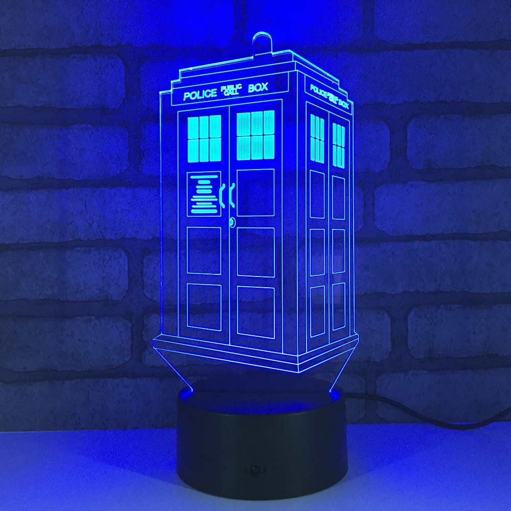 Doctor Who-figuras de acción de escritorio con luz LED RGB, juguetes de Navidad, 7 colores, 1894