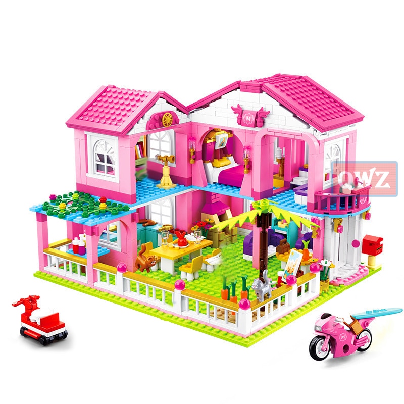 Construcción de una Villa Grande para niños, ciudad, amigos, jardín, modelo, bloques de construcción, alta tecnología, Playmobil, juguetes, regalos