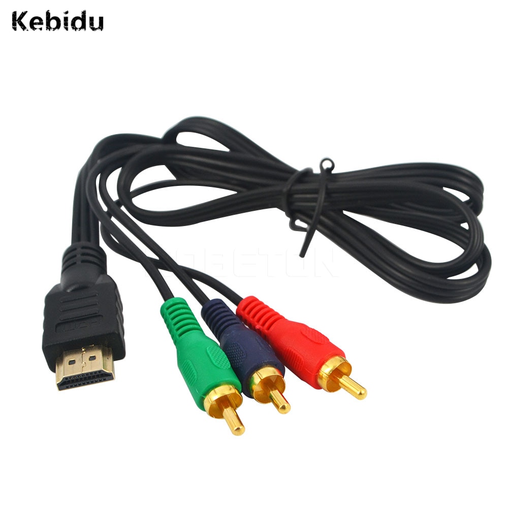 Kebidu-adaptador macho a RCA para HDTV, 1m, 1080p, HDMI, Cable de Audio y vídeo, VGA, AV