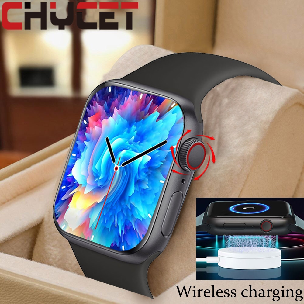 IWO-reloj inteligente Serie 7 para hombre y mujer, Smartwatch con carga inalámbrica, Bluetooth, llamadas, música, rastreador de Fitness, para Android e IOS, PK X8max, 2022
