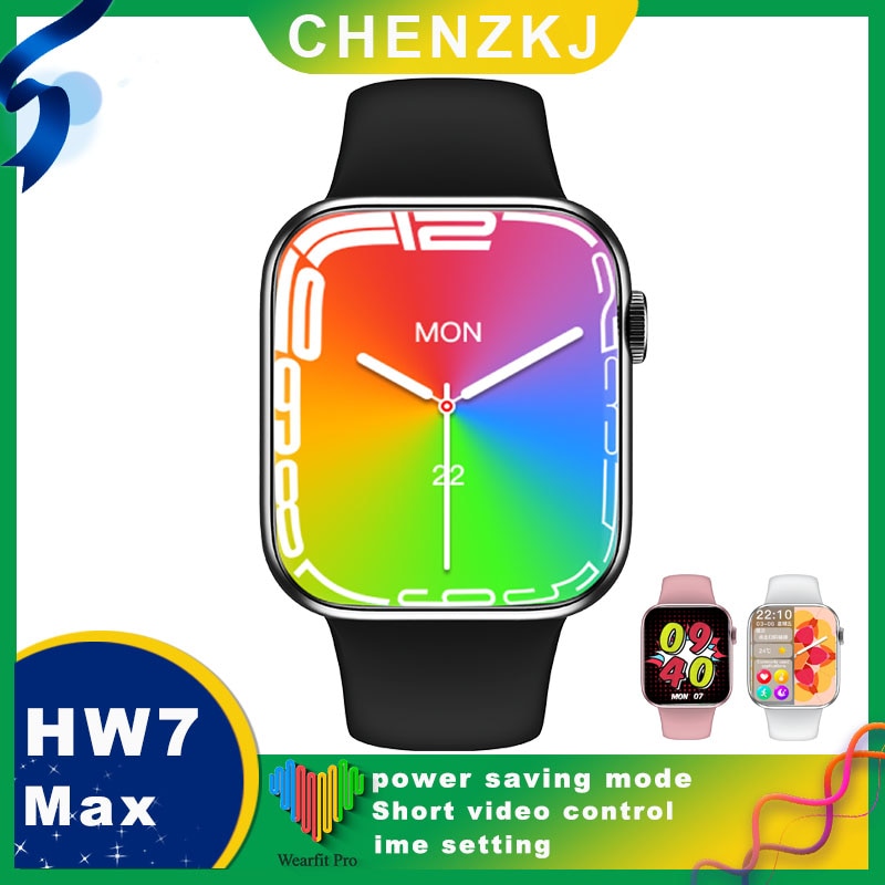 Reloj inteligente HW7 Max serie 7, reloj inteligente con pantalla completa de 1,99 pulgadas, modo de ahorro de energía, calculadora NFC pk DT7 DT100 IWO X8 max