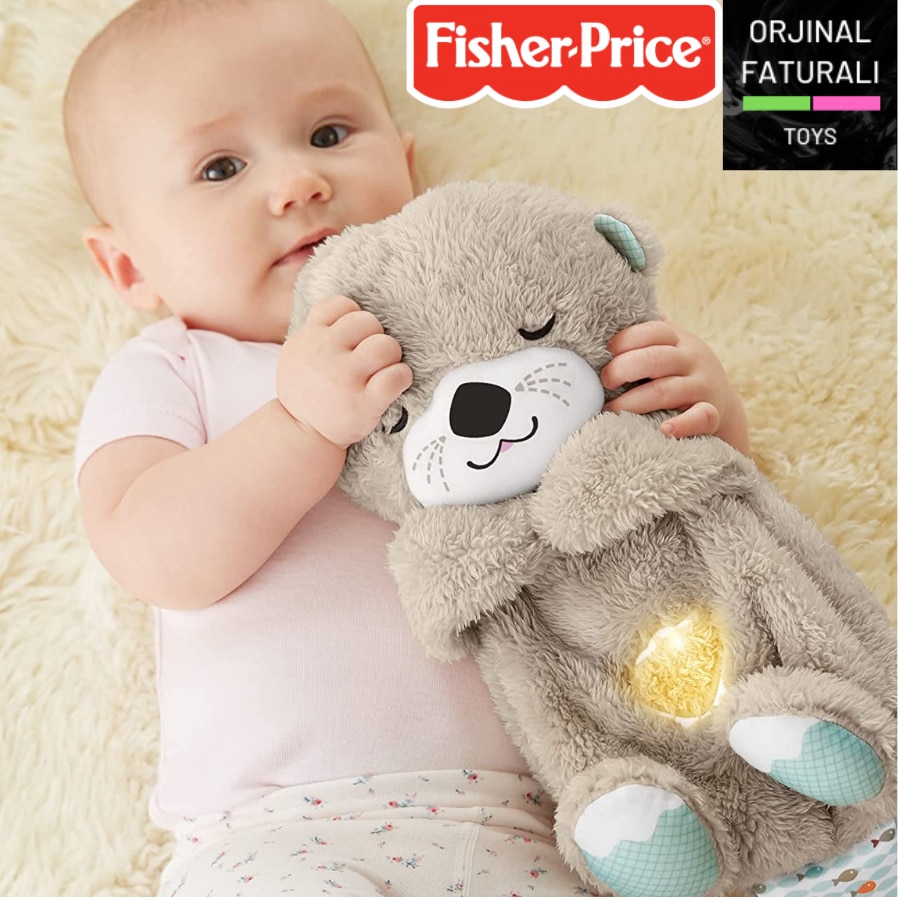 Fisher-Price-nutria de peluche Musical para bebé, muñeco de peluche de animales, amigos, divertidos, cómodos y coloridos, anillos de sonajero
