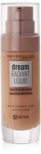 Maybelline New York – Dream Satin Liquid, Base de Maquillaje Líquida con Sérum Hidratante, Tono 045 Miel