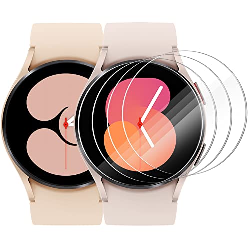 CAVN [4-Piezas] Protector de Pantalla Compatible con Samsung Galaxy Watch 4 40mm&Galaxy Watch 5 40mm Protector, Impermeable Vidrio Templado Protectora Resistente Rayones Protectora para Galaxy Watch 5