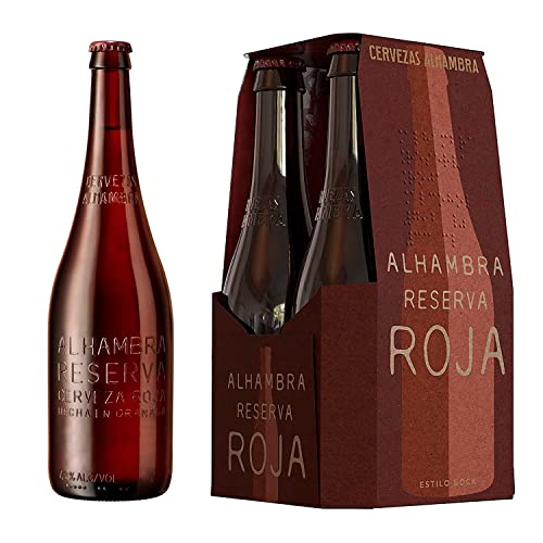 Alhambra Reserva Roja Cerveza Bock Lager – Pack de 4 Botellas x 33cl – 7,2 % Volumen de Alcohol