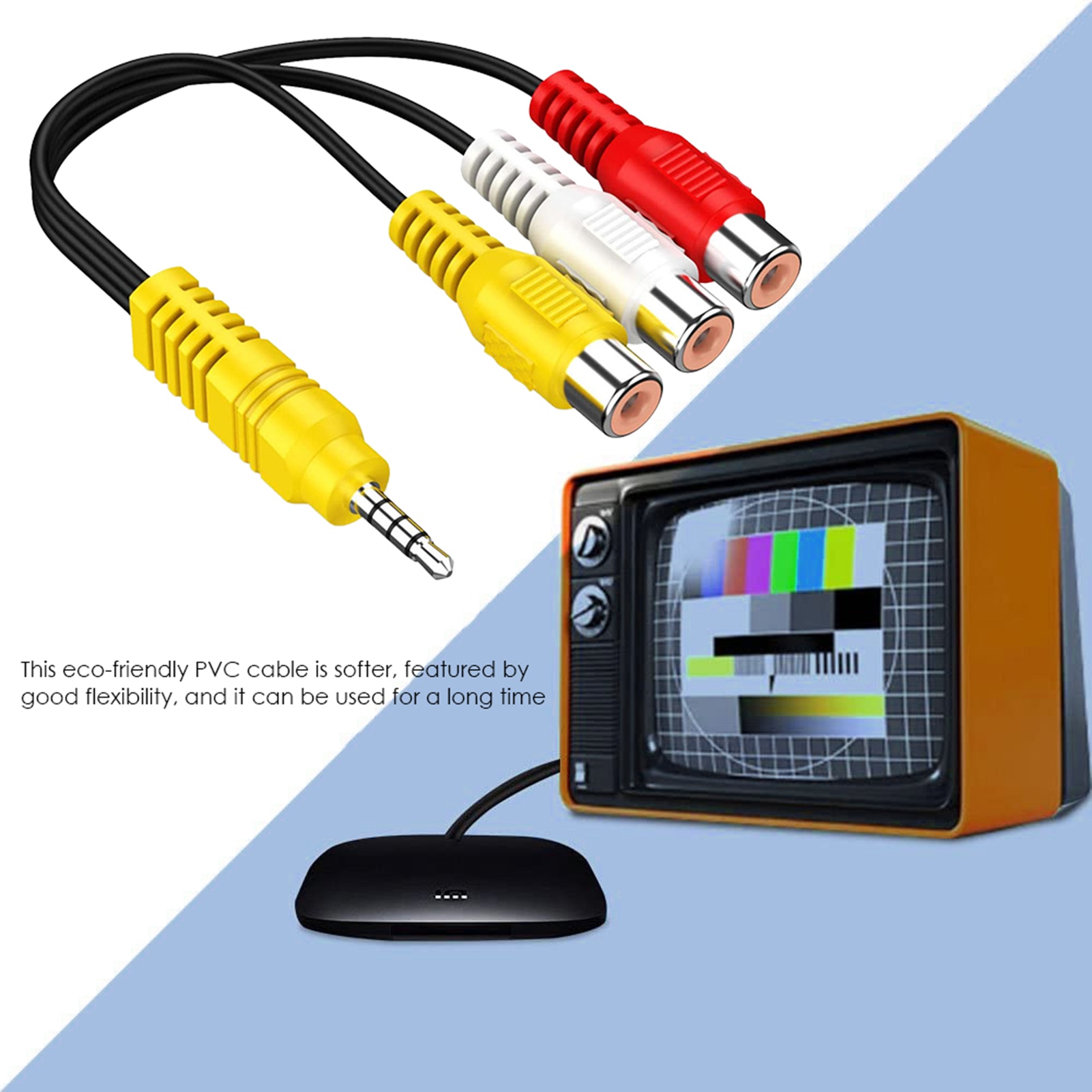 Cable adaptador AV de 3,5 MM a 3 RCA para TV T C L, Cable de vídeo hembra rojo, blanco y amarillo de 3,5mm a RCA
