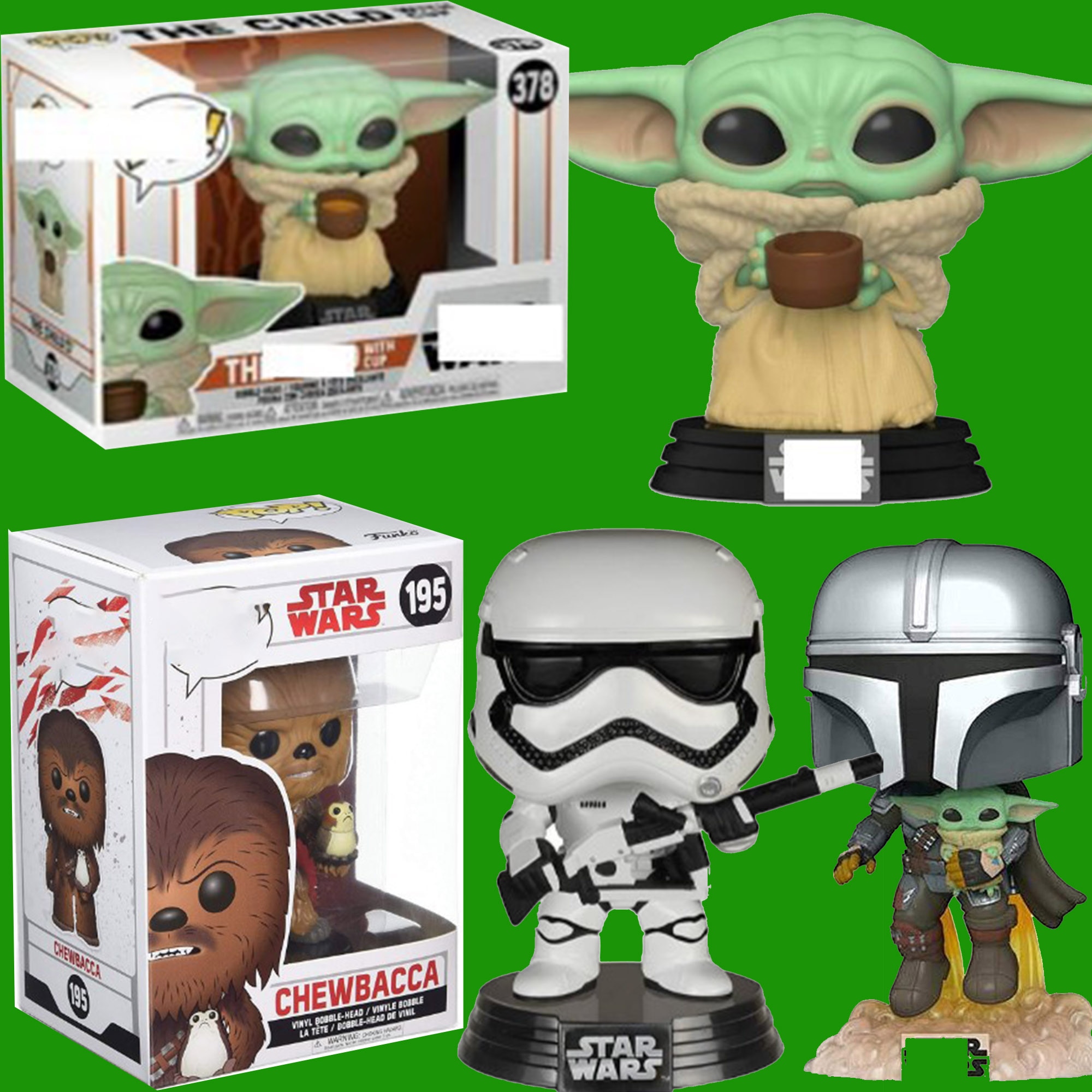 Figuras de acción del mandaloriano de Star Wars, juguetes de colección de Darth Vader Baby Yoda, modelo de muñeca, decoración de coche, juguete de regalo para niños