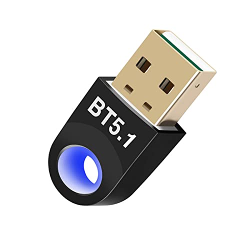 Olakin Bluetooth USB 5.1, Mini Adaptador Bluetooth Dongle Compatible con Windows 7, 8, 8.1, 10, 11, Transferencia Inalámbrica para Ordenador, Altavoz, Teclado, Auriculares, Portatil (Negro)