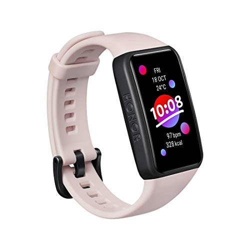 HONOR Band 6 Smartwatch Relojes Inteligentes Mujer Hombre, Monitoreo de SpO2 y frecuencia cardíaca Batería de 14 Días 1.47’’AMOLED Pulsera Monitores Inteligente de Actividad 5ATM Smart Watch (Rosa)
