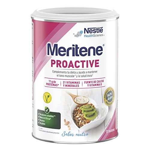 Meritene® Proactive – Formato Polvo – Neutro – 408 g – Una combinación de nutrientes para la mujer en la peri-/menopausia para ayudar a mantener el tono muscular, energía y salud ósea