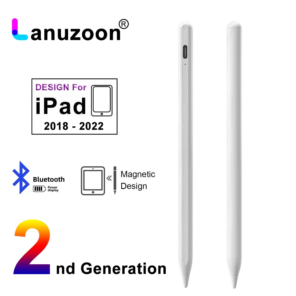 Lápiz táctil para tableta Apple, Stylus con Bluetooth de segunda generación, 2 Generación, iPad Air 5, 4, 2022, 9th, 8th, 7th, Mini 6, 2021, 2020, 2018