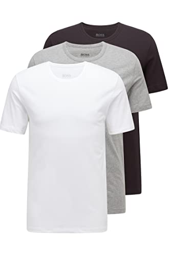 Hugo Boss, 3 Unidades de algodón de Cuello Redondo clásico de la Camiseta, Camisa SS RN Monochrome: Color: Black/Grey/White | Size: XX-Large