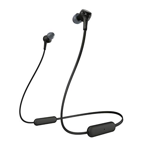 Sony WIXB400 – Auriculares inalámbricos de botón (Bluetooth, Extra Bass, 15h de batería, Tapones magnéticos para Transporte fácil, Llamadas Manos Libres, óptimo para Trabajar en casa), Negro