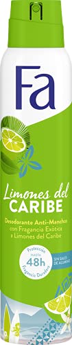 Fa – Desodorante Spray Limones del Caribe – 48h de protección – 200ml – Anti Manchas Blancas