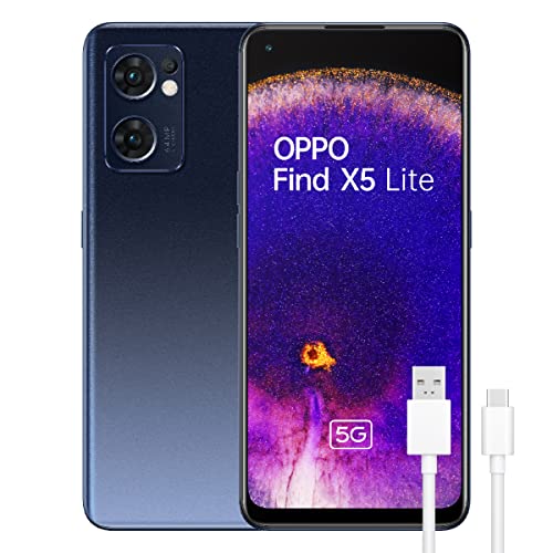 OPPO Find X5 Lite 5G – Smartphone 256GB, 8GB RAM, Dual SIM, Pantalla 6,43”, Cámara 64MP+8MP+2MP, Vídeo 4K, Batería 4500mAh, Carga Rápida 65W – Negro
