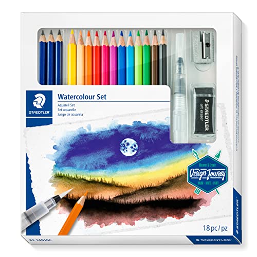 STAEDTLER 61 14610C ST – Caja con lápices acuarelables de grafito y lápices de colores surtidos