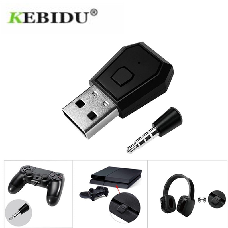 KEBIDU-adaptador receptor inalámbrico USB para auriculares, Dongle Bluetooth 4,0, para PS4, rendimiento estable