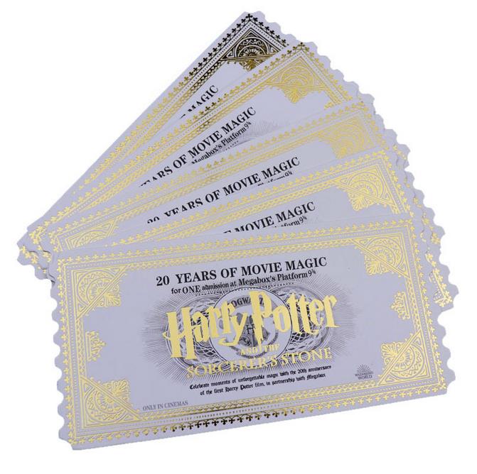 Certificado de magia de Harry Potter para la admisión a la escuela de magia, billete de estampado en caliente, juguetes de regalo para niños, 1 unidad