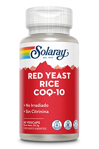 Solaray Red Yeast Rice + CoQ-10 | Con Niacina para un mayor apoyo a la salud cardiovascular | Sin Gluten | Apto Para Veganos | 60 VegCaps