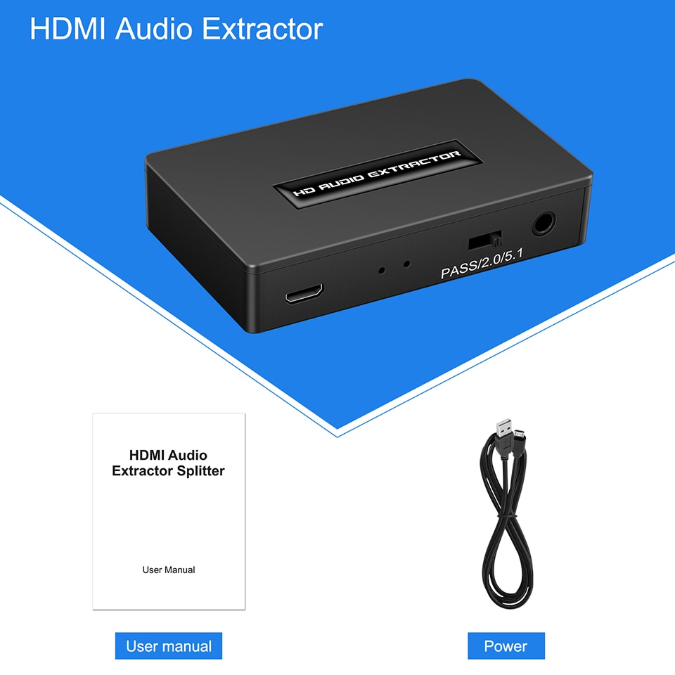 Extractor de Audio HDMI 1080P HD Audio Video Splitter Converter Optical TOSLINK SPDIF + 3,5mm Audio Out Para Fire Stick