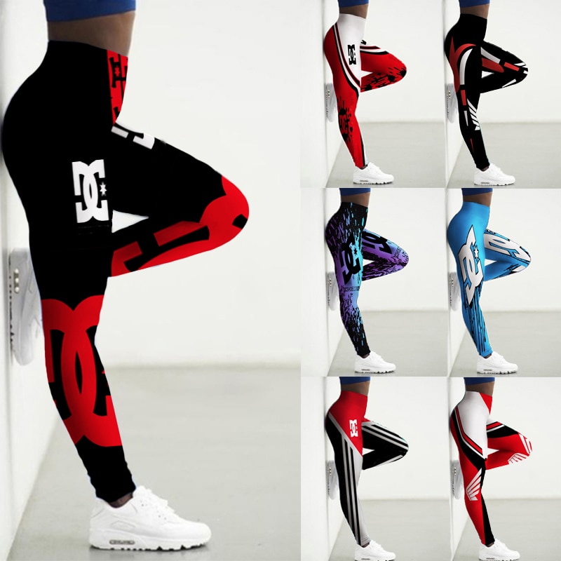 Mallas deportivas de cintura alta para mujer, Leggings con estampado de Logo 3D, pantalones de Yoga, ropa de gimnasio, entrenamiento, Sexy